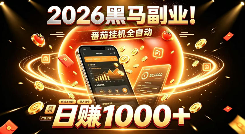 2026黑马副业!番茄挂G全自动日入1000+,操作最简单、门槛最低的线上轻资产项目【揭秘】-91副业网