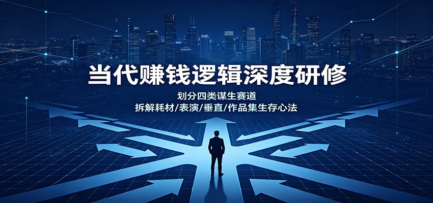 当代赚钱逻辑深度研修：划分四类谋生赛道，拆解耗材/表演/垂直/作品集生存心法-91副业网