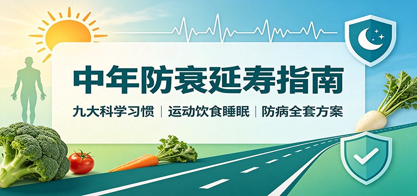 中年防衰延寿指南：九大科学习惯，运动饮食睡眠防病全套方案-91副业网