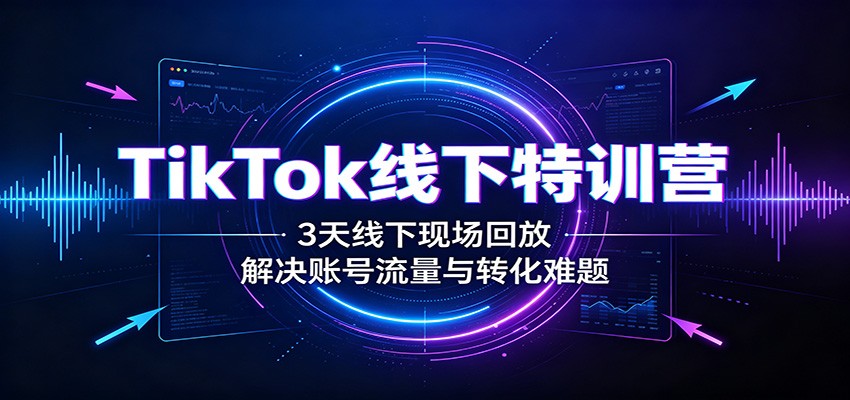 TikTok线下特训营：3天线下现场回放，解决账号流量与转化难题-91副业网