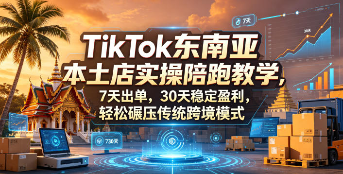 TikTok东南亚本土店实操陪跑教学,7天出单,30天稳定盈利,轻松碾压传统跨境模式(更新0819)-91副业网