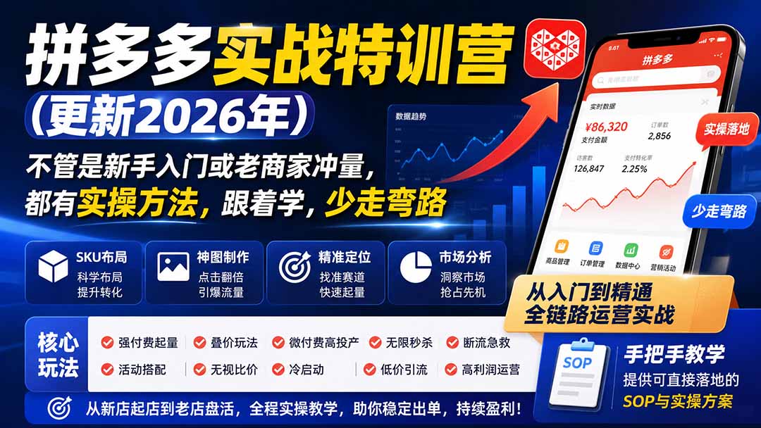拼多多实战特训营(更新26年0821-91副业网