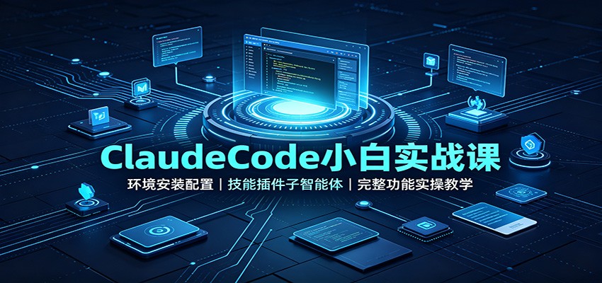 ClaudeCode小白实战课：环境安装配置，技能插件子智能体，完整功能实操教学-91副业网