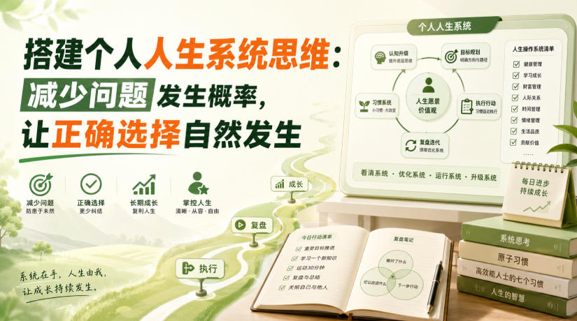 付费文章：搭建个人人生系统思维：减少问题发生概率，让正确选择自然发生-91副业网