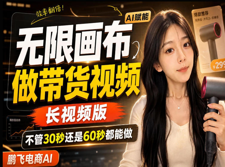 【保姆级教程】无限画布搭建长带货视频，拼接不翻车全程一致，小白跟着步骤也能上手-91副业网