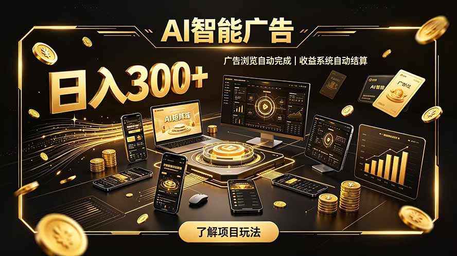 自研 AI 系统|轻资产起步|长期稳定收益|宝妈 上班族轻轻松松日入300+-91副业网