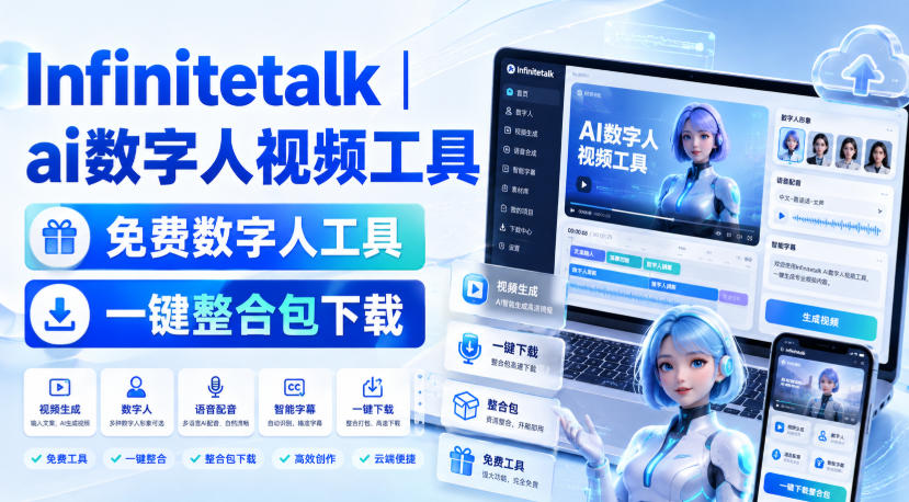 Infinitetalk丨ai数字人视频工具,免费数字人工具,一键整合包下载-91副业网