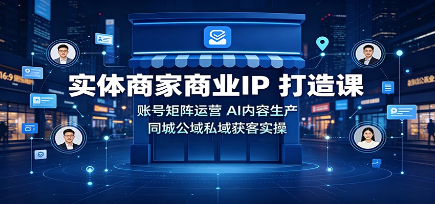 实体商家商业IP打造课：账号矩阵运营，AI内容生产，同城公域私域获客实操-91副业网