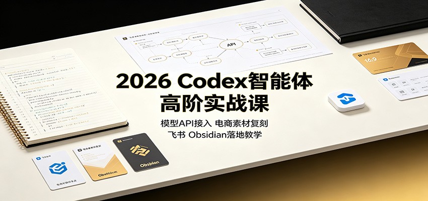 2026 Codex智能体高阶实战课:模型API接入,电商素材复刻,飞书Obsidian落地教学-91副业网