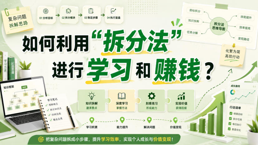 付费文章：如何利用“拆分法”进行学习和賺钱？-91副业网