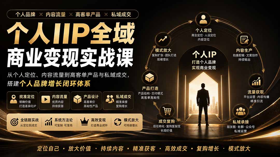个人IP全域商业变现实战课 (无水印-91副业网