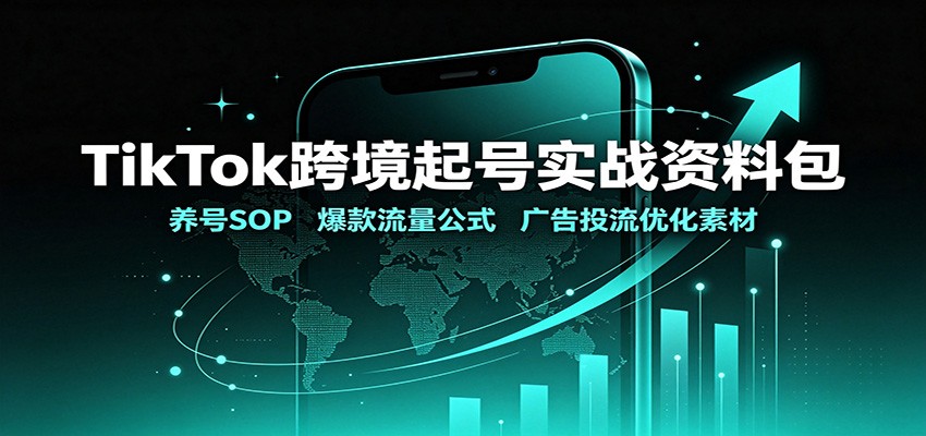 TikTok跨境起号实战资料包：养号SOP，爆款流量公式，广告投流优化素材-91副业网