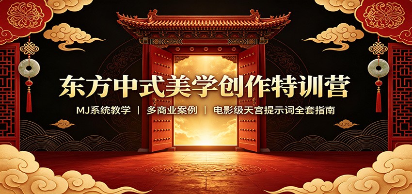 东方中式美学创作特训营：MJ系统教学，多商业案例，电影级天宫提示词全套指南-91副业网