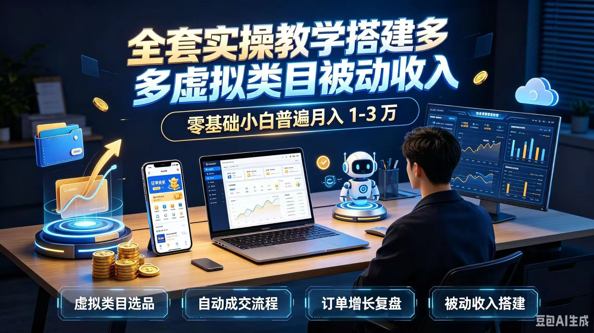 全套实操教学搭建多多虚拟类目被动收入，零基础小白普遍月入 1-3 万-91副业网
