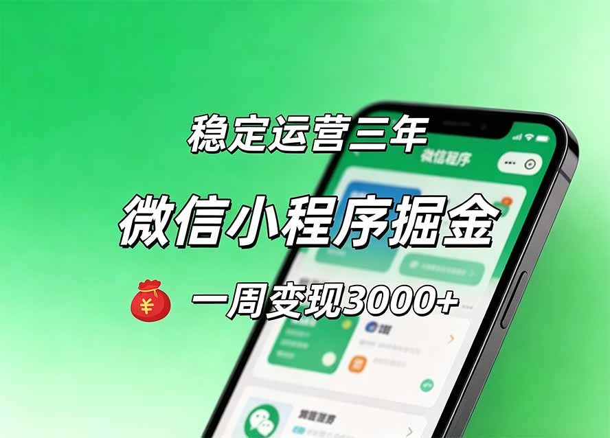 月收益稳定1W+的微信小程序，前期积累客户，后期躺平养老，小白轻松上手-91副业网