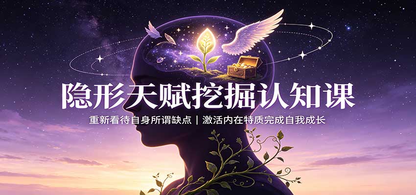 隐形天赋挖掘认知课：重新看待自身所谓缺点，激活内在特质完成自我成长-91副业网