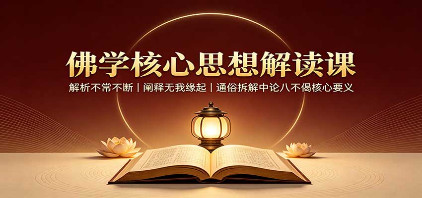 佛学核心思想解读课：解析不常不断，阐释无我缘起，通俗拆解中论八不偈核心要义-91副业网