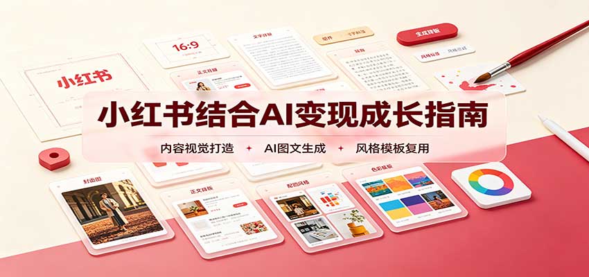 小红书结合AI变现成长指南：账号精准定位，内容视觉打造，搭建可复制流量获客体系-91副业网