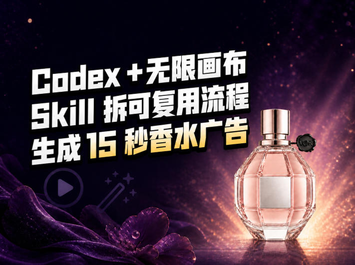 我把Amazon香水视频拆成Codex Skill:无限画布负责最后15秒-91副业网