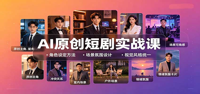 AI原创短剧实战课:从零搭建短剧创作全流程,批量产出可上线剧本-91副业网