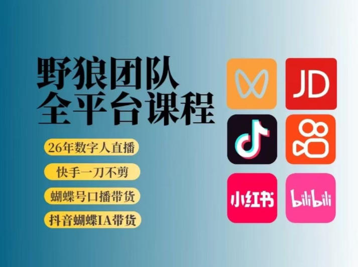 野狼团队2026新版全平台短视频带货教学，打开流量突破口，开始Ai带货(更新0913)-91副业网