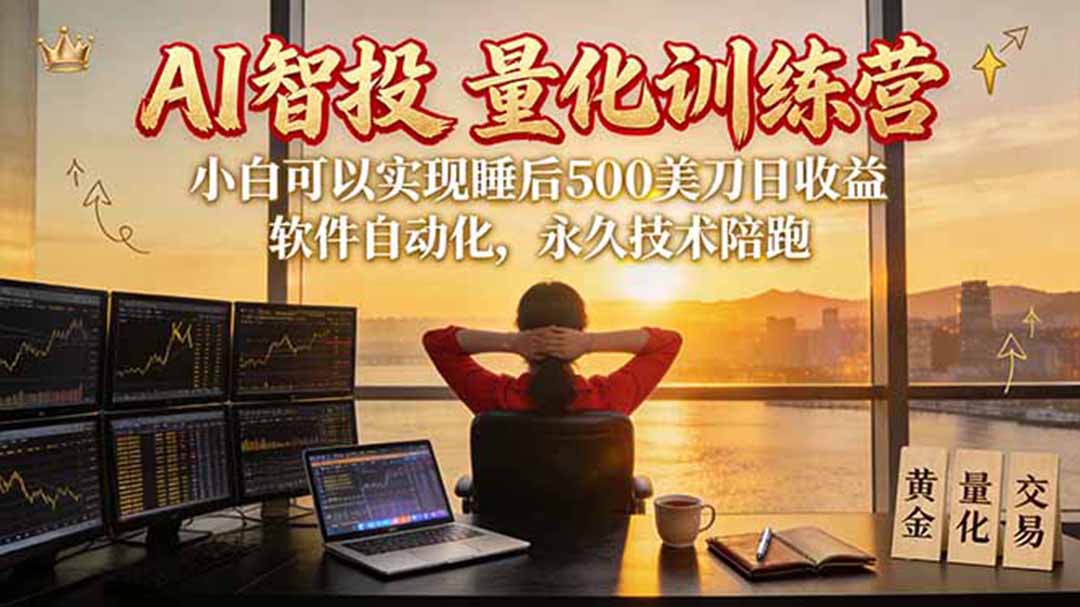 AI智投EA量化训练营【第三期】，多策略智投+防爆技术+趋势分析 ，轻松上手，矩阵放大，长期稳定。-91副业网