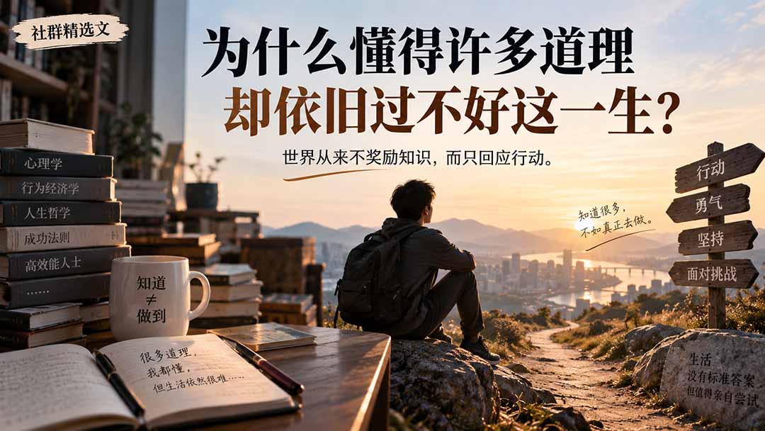 社群精选文:为什么懂得许多道理却依旧过不好这一生?-91副业网
