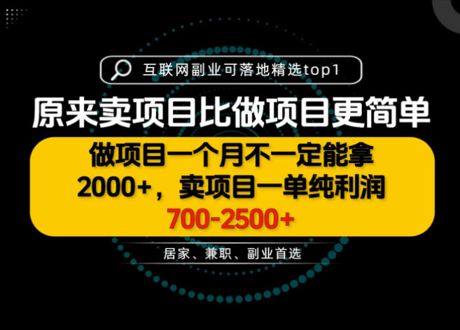 一单利润700-2.5K+，为什么我们要卖项目而不是做项目，我们普通人应该怎样开始？【揭秘】-91副业网