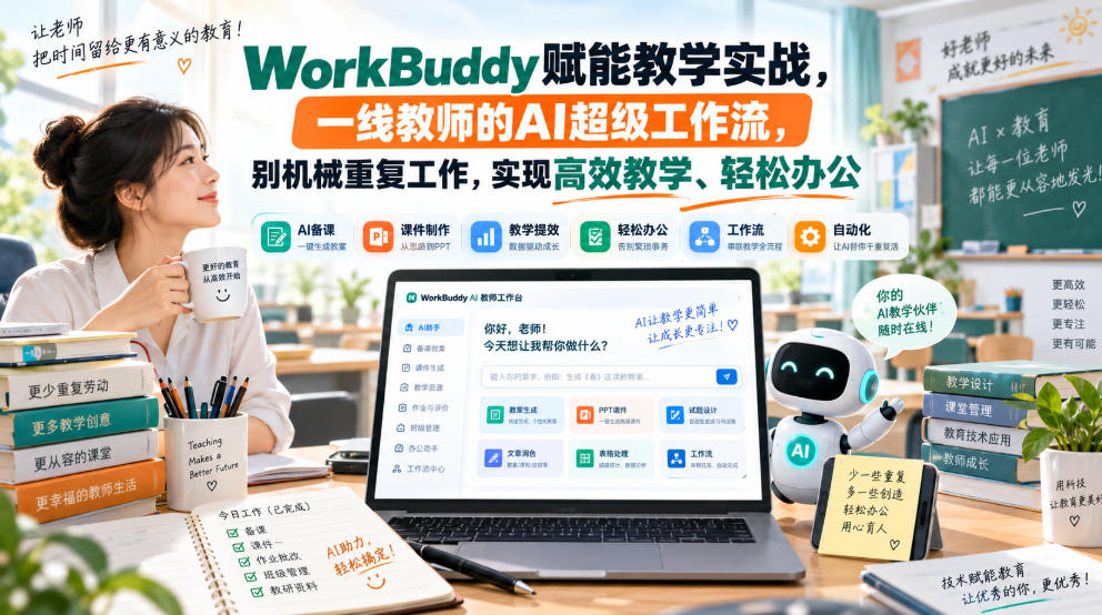 WorkBuddy赋能教学实战，一线教师的AI超级工作流，别机械重复工作，实现高效教学、轻松办公-91副业网