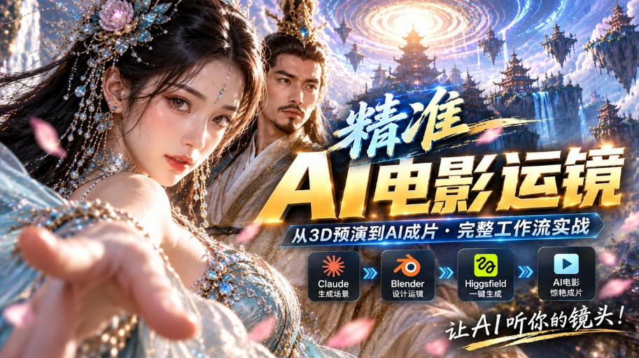 AI视频终于能精准运镜了！Claude+Blender+Higgsfield免费插件实测-91副业网