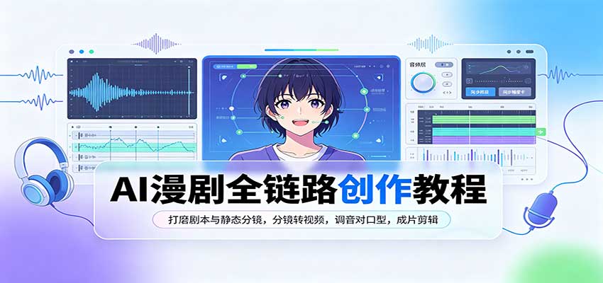 AI漫剧全链路创作教程：打磨剧本与静态分镜，分镜转视频，调音对口型，成片剪辑-91副业网