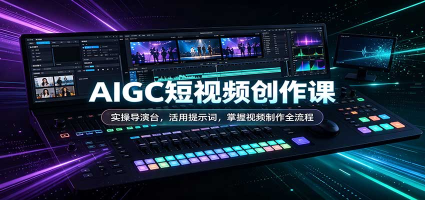 AIGC短视频创作课：实操导演台，活用提示词，掌握视频制作全流程-91副业网
