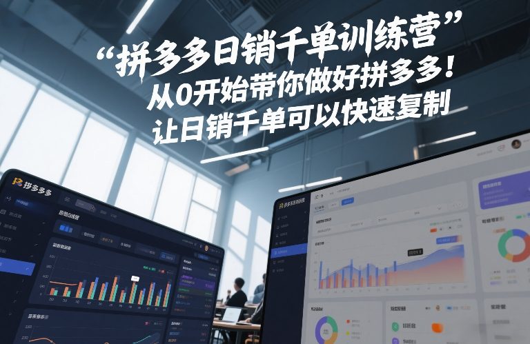 拼多多日销千单训练营,从0开始带你做好拼多多,让日销千单可以快速复制(更新26年9月)-91副业网