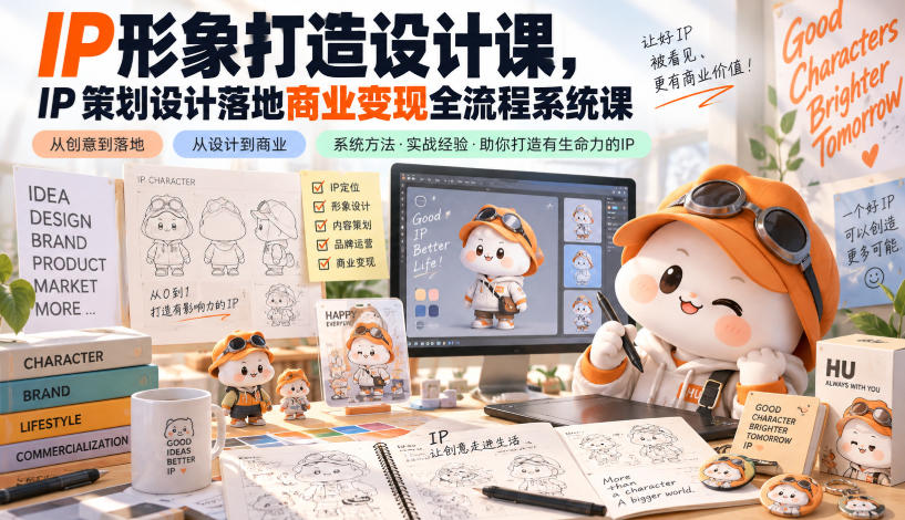 IP形象打造设计课,IP策划设计落地商业变现全流程系统课-91副业网