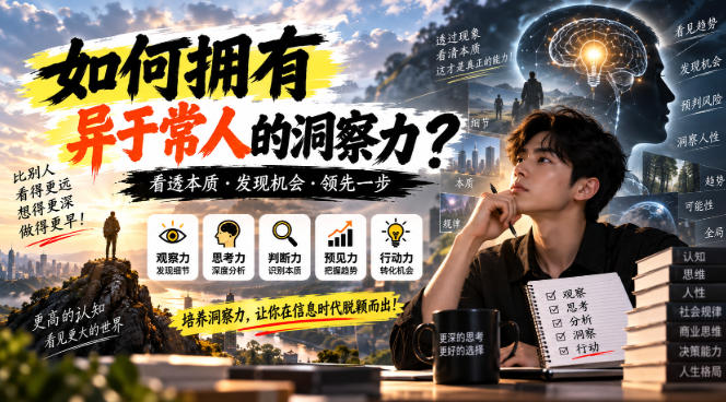 某公众号付费文章：如何拥有异于常人的洞察力？-91副业网