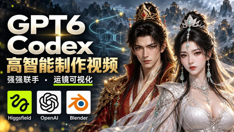 GPT-6 Astra×Codex高智能制作视频!联手Higgsfield,运镜可视化实战-91副业网