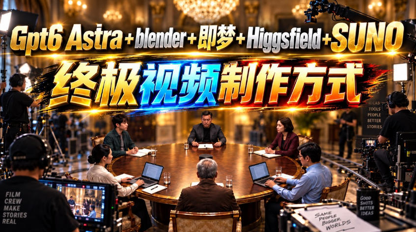 GPT-6 Astra+Blender+即梦+Higgsfield+Suno=终极视频制作方式！-91副业网