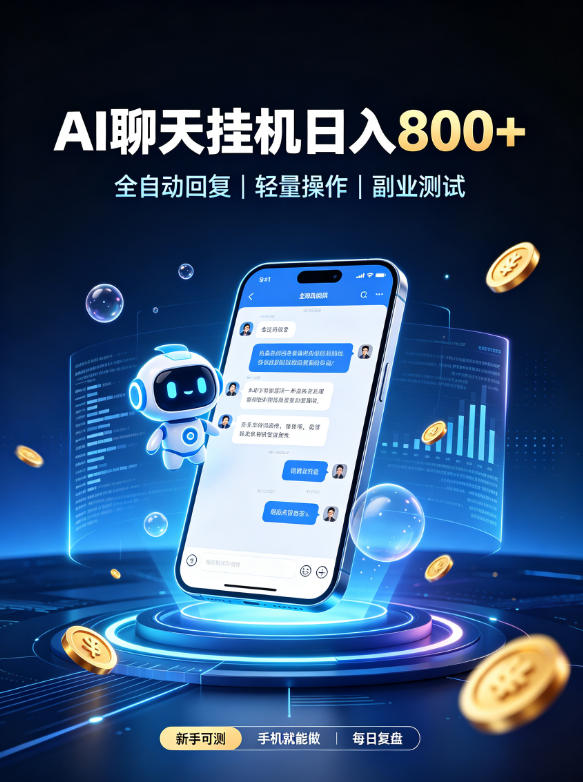 AI聊天挂G项目,日入800➕,全自动操作,适用个人副业,支持工作室矩阵操作【揭秘】-91副业网