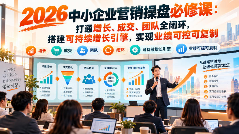 2026中小企业营销操盘必修课:打通增长、成交、团队全闭环,搭建可持续增长引擎,实现业绩可控可复制-91副业网