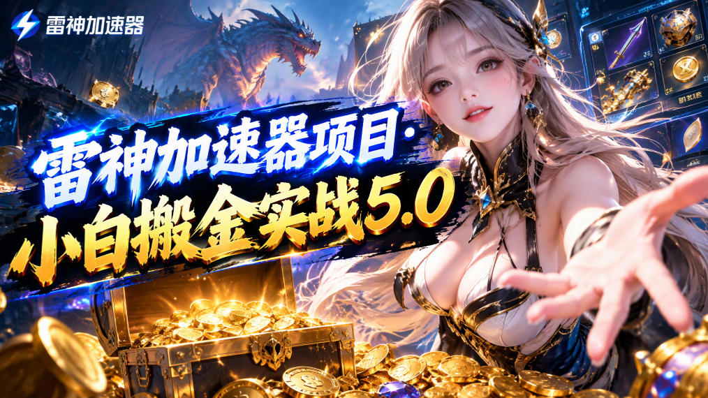 雷神加速器项目·小白搬金实战5.0，抖音W播100-150r，小白入局一天也能几十r-91副业网