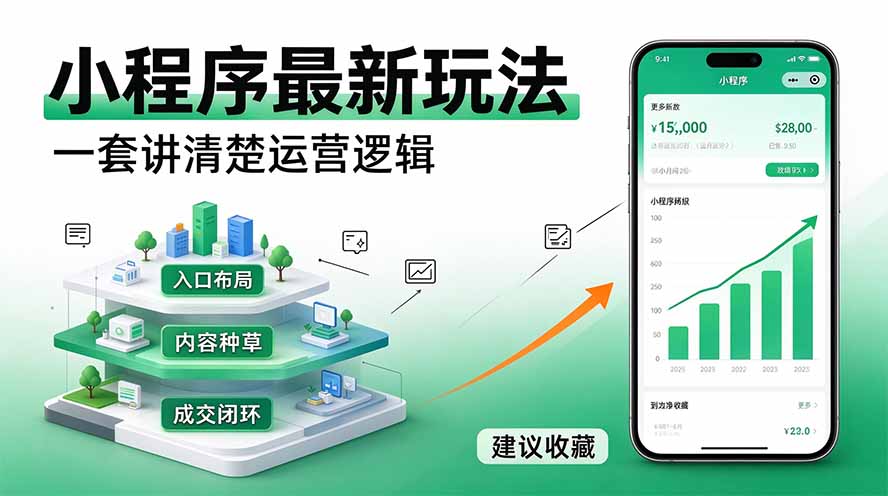 微信小程序最新玩法   四种收益来源，单日收入400+-91副业网
