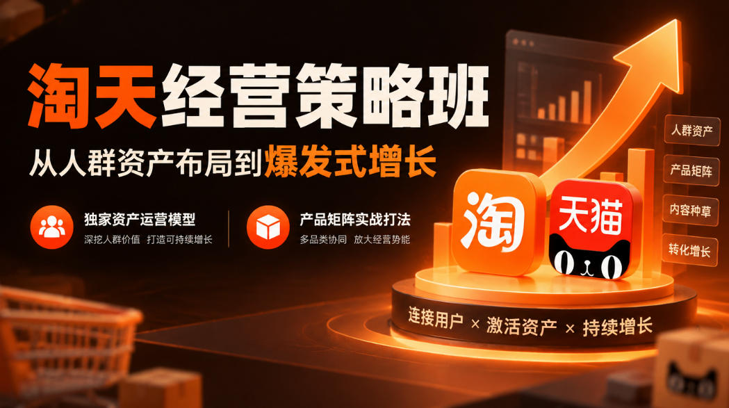 淘天经营策略班，从人群资产布局到爆发式增长，独家资产运营模型，产品矩阵实战打法-91副业网