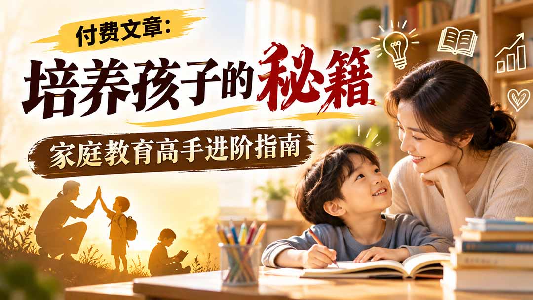 付费文章:培养孩子的秘籍,家庭教育高手进阶指南-91副业网