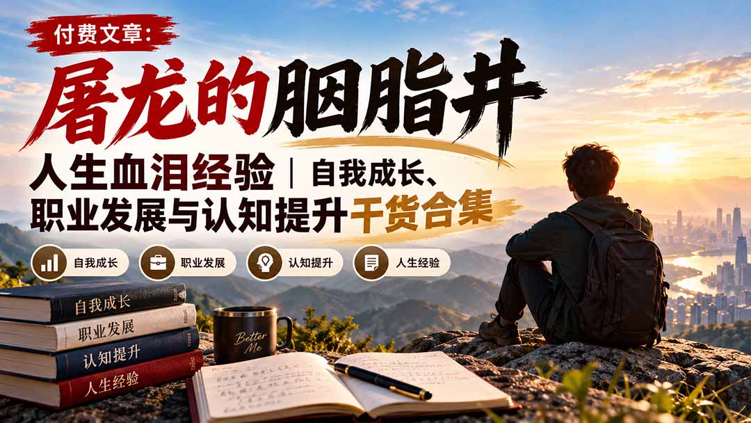 付费文章:屠龙的胭脂井人生血泪经验|自我成长、职业发展与认知提升干货合集-91副业网