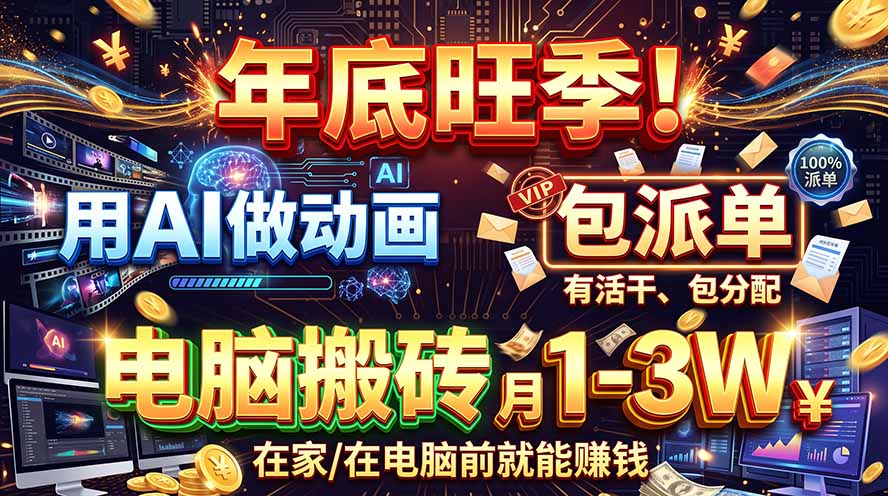 AI代做动画，旺季捡钱！一单500-1000+，提供做单渠道，新手可做！-91副业网