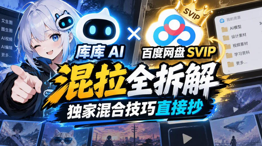 库库AI×百度网盘SVIP混拉全拆解，独家混合技巧直接抄-91副业网