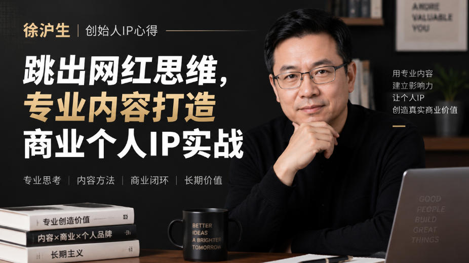 徐沪生创始人IP心得|跳出网红思维,专业内容打造商业个人IP实战【文档】-91副业网