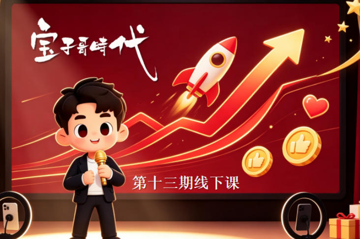 宝子哥抖音直播第13期VIP线下课9月5-6日,26年最值得看的直播课程,快速突破直播间流量瓶颈,打造高效起号闭环-91副业网