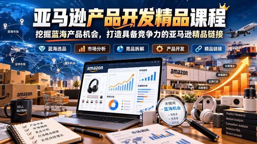 亚马逊产品开发精品课程，挖掘蓝海产品机会，打造具备竞争力的亚马逊精品链接-91副业网