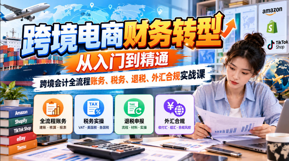 跨境电商财务转型：从入门到精通｜跨境会计全流程账务、税务、退税、外汇合规实战课-91副业网